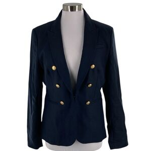 Banana Republic Navy Blue Double Breasted Blazer with Gold Buttons Women's 12